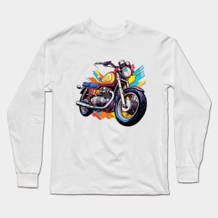 motorcycle with pop art style Long Sleeve T-Shirt